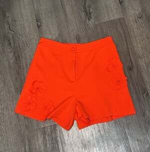Steps New York Orange Floral Applique Shorts Size L
